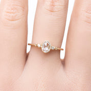Estel Ring, 0.30ct Oval Rose Cut Diamond
