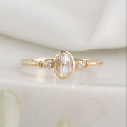 Estel Ring, 0.30ct Oval Rose Cut Diamond