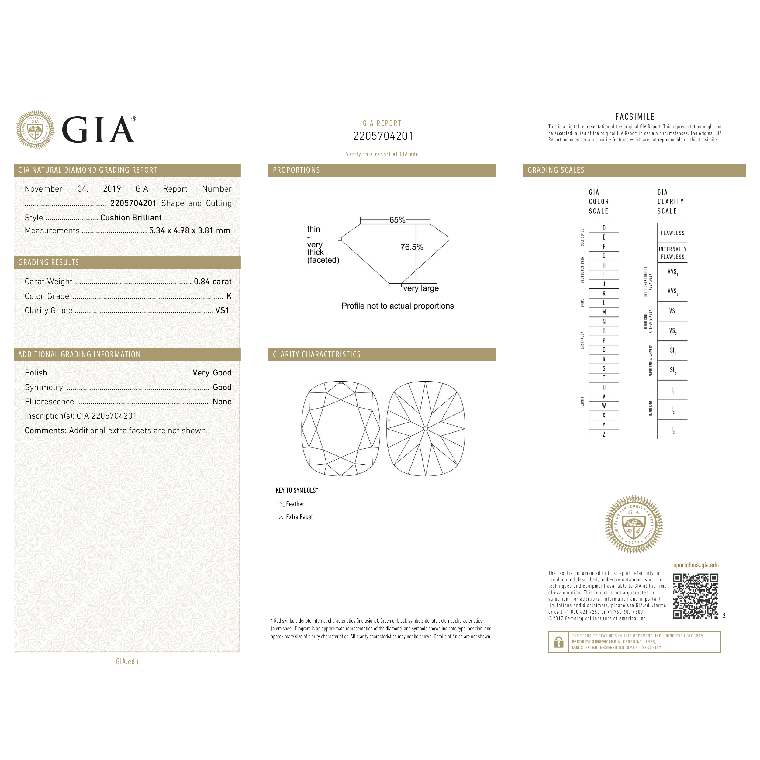 Estel Ring, 0.84st Cushion Diamond | GIA Certified