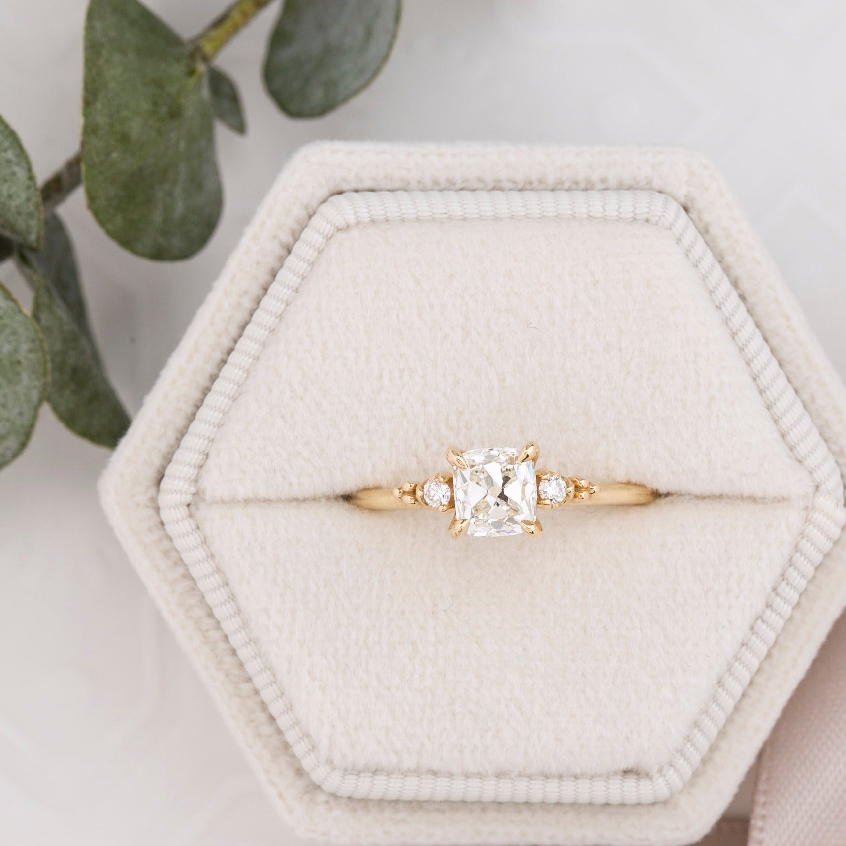 Estel Ring, 0.84st Cushion Diamond | GIA Certified