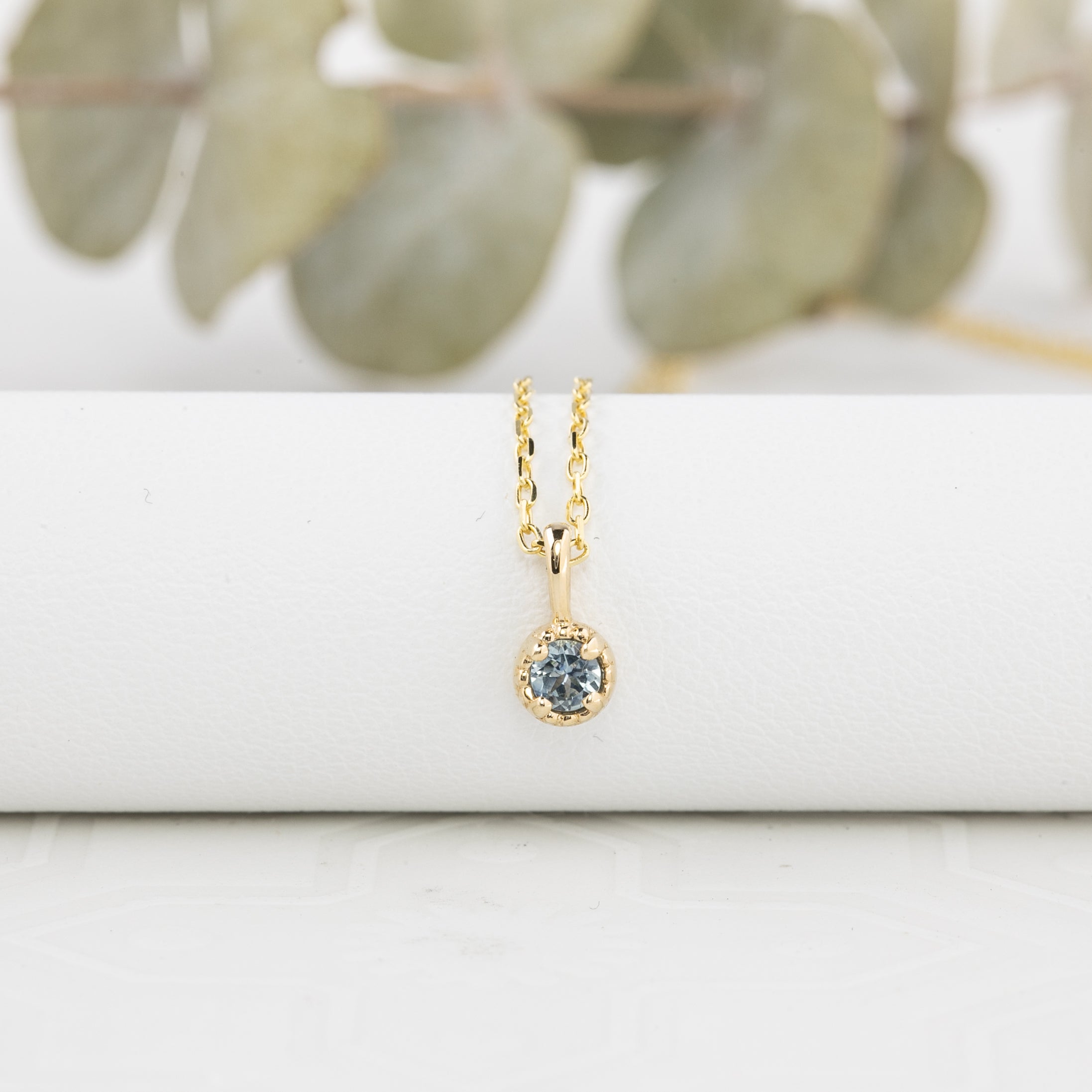 Dahlia Necklace, 0.15ct Montana Sapphire (Charm option)