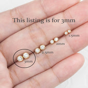 Dahlia 3mm Birthstone Stud Earrings