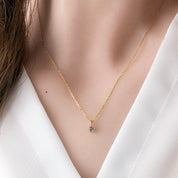 Dahlia Necklace, 0.15ct Montana Sapphire (Charm option)