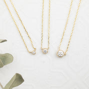 Dahlia Diamond Solitaire Necklace