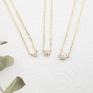 Dahlia Diamond Solitaire Necklace