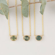 Dahlia Sapphire Solitaire Necklace
