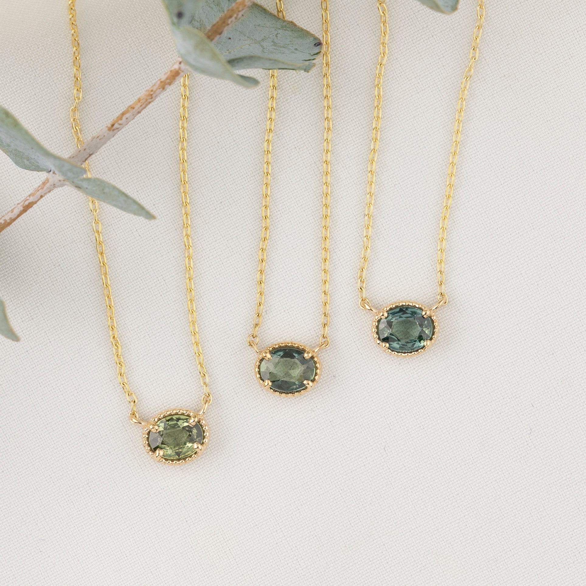 Dahlia Sapphire Solitaire Necklace
