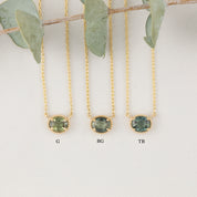 Dahlia Sapphire Solitaire Necklace
