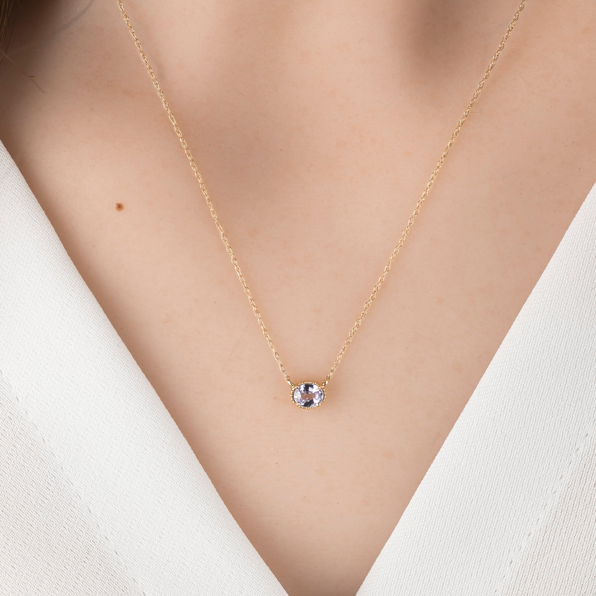 Dahlia Sapphire Solitaire Necklace