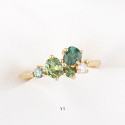 Stardust Cluster Ring, Five Stones