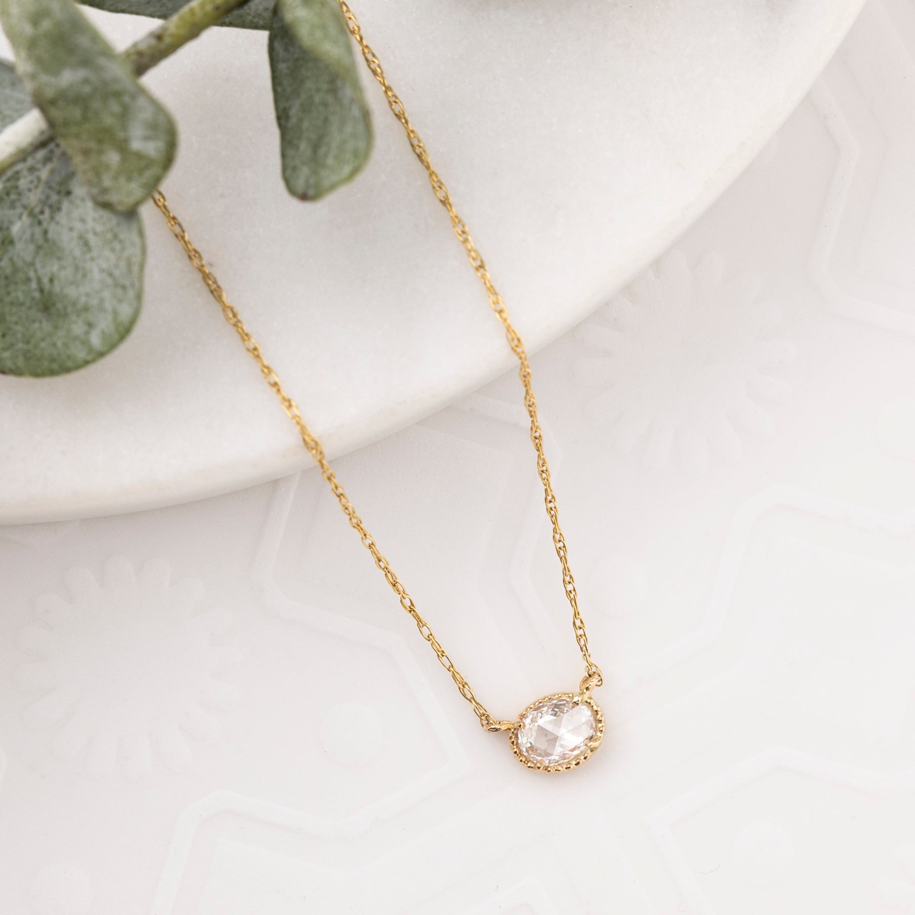 Dahlia 0.19ct Rose Cut Diamond Necklace