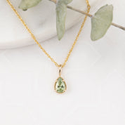 Dahlia Necklace, Pear-Cut Sapphire (Charm Option)