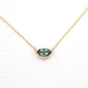 Eden Necklae, 0.67ct Blue Green Sri Lanka Sapphire