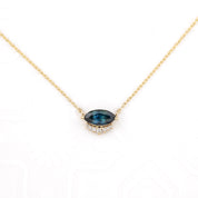 Eden Necklace, 0.70ct Deep Teal Blue Sri Lanka Sapphire