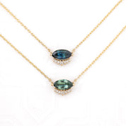 Eden Necklae, 0.67ct Blue Green Sri Lanka Sapphire