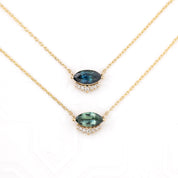 Eden Necklace, 0.70ct Deep Teal Blue Sri Lanka Sapphire