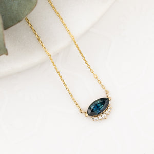 Eden Necklace, 0.70ct Deep Teal Blue Sri Lanka Sapphire