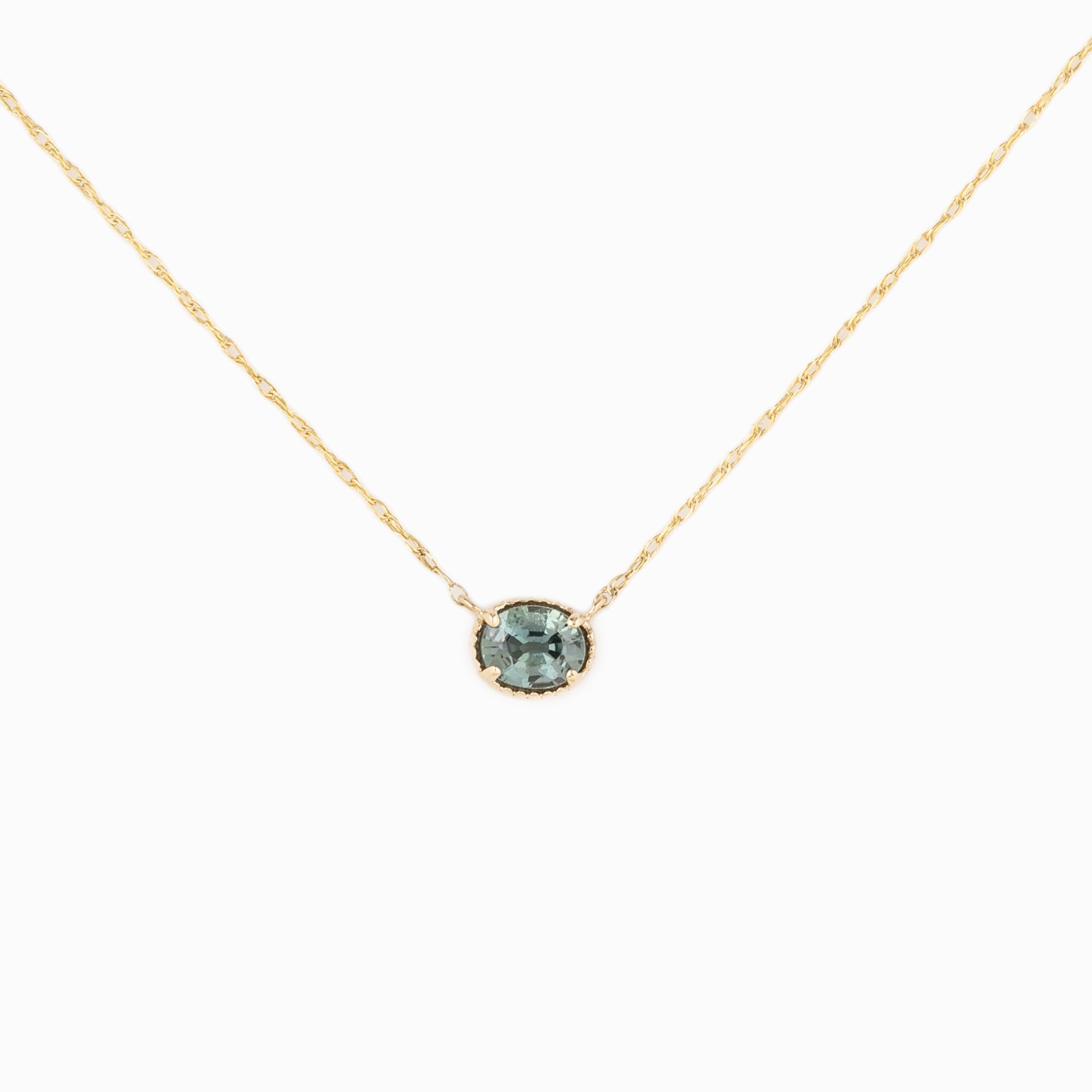 Dahlia Sapphire Solitaire Necklace