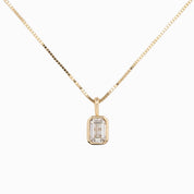 Patia Necklace, GIA certified Emerald-Cut Diamond (Charm Option)