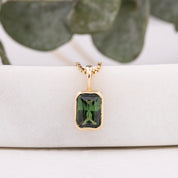 Patia Necklace, Emerald-Cut Queensland Sapphire (Charm Option)