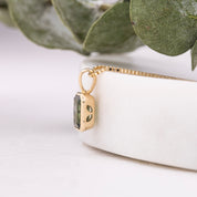 Patia Necklace, Emerald-Cut Queensland Sapphire (Charm Option)
