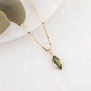 Patia Necklace, Green and Blue Sapphire (Charm Option)