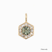 Lila Necklace, Light Green Montana Sapphire (Charm Option)