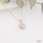 Dahlia Necklace, Natural Diamond (Charm option)