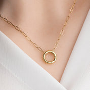Charm Holder Necklace with Hinged Circle Bail