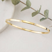 3mm Gold Diamond Bangle Bracelet
