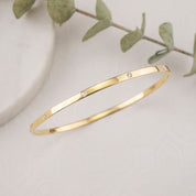 3mm Gold Diamond Bangle Bracelet