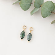 Hoop Charm, Marquise Green Sapphire | Pair