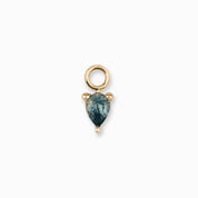 Hoop Charm, Pear Cut Montana Sapphire