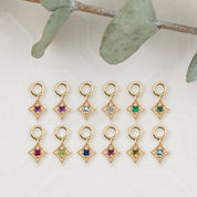 Hoop Charm, Star Birthstones