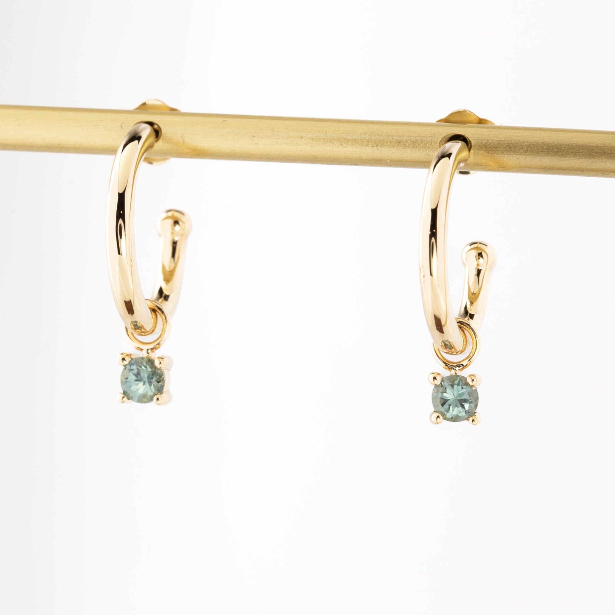 Hoop Charm, Round Montana Sapphire