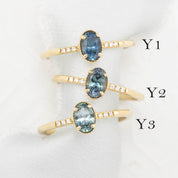 Grace Ring, 0.60ct Montana Sapphire, oval shape gemstone