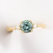 Estel Ring, 1.31ct Light Blue Green Montana Sapphire
