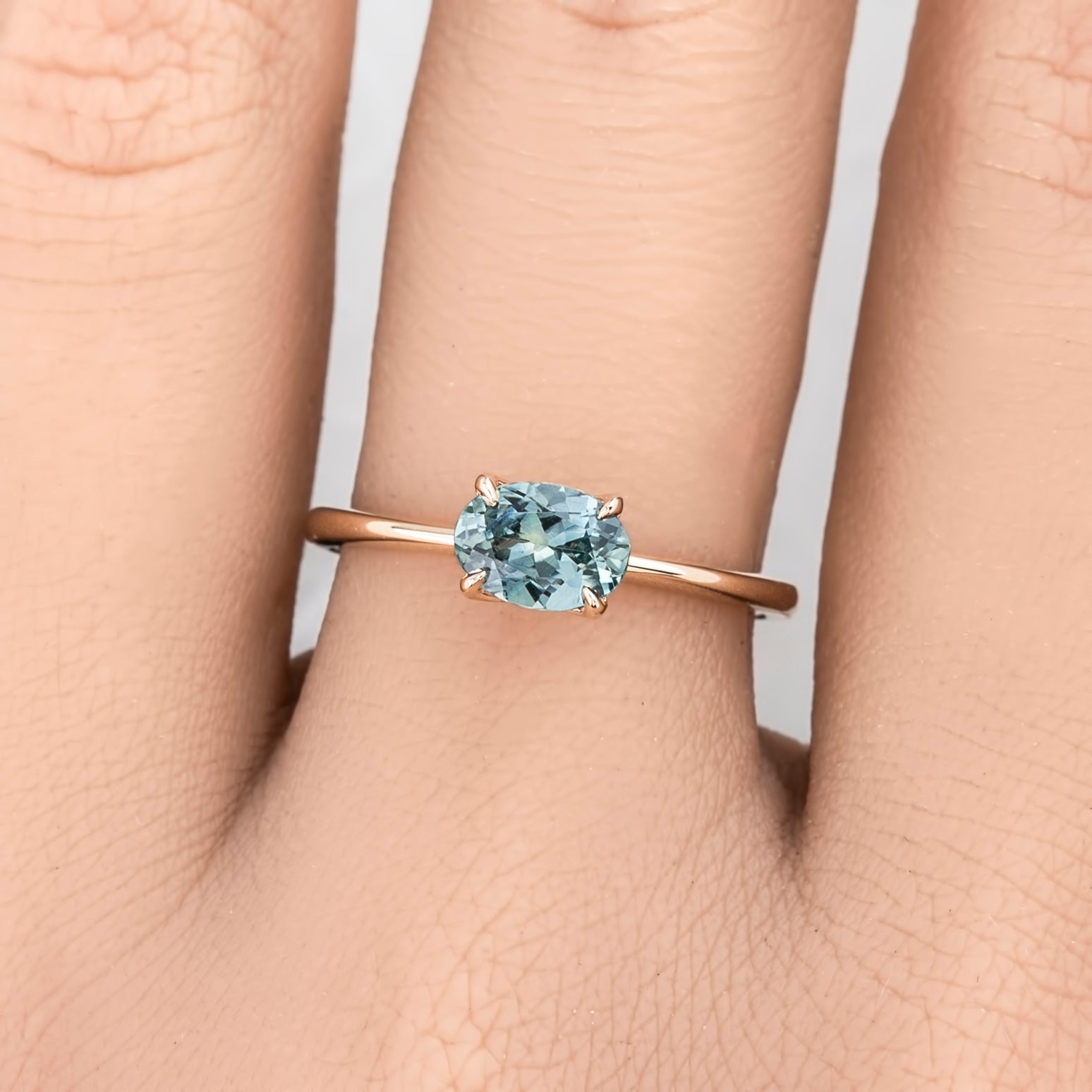Sara Ring, 1.04ct Montana Sapphire, oval shape gemstone