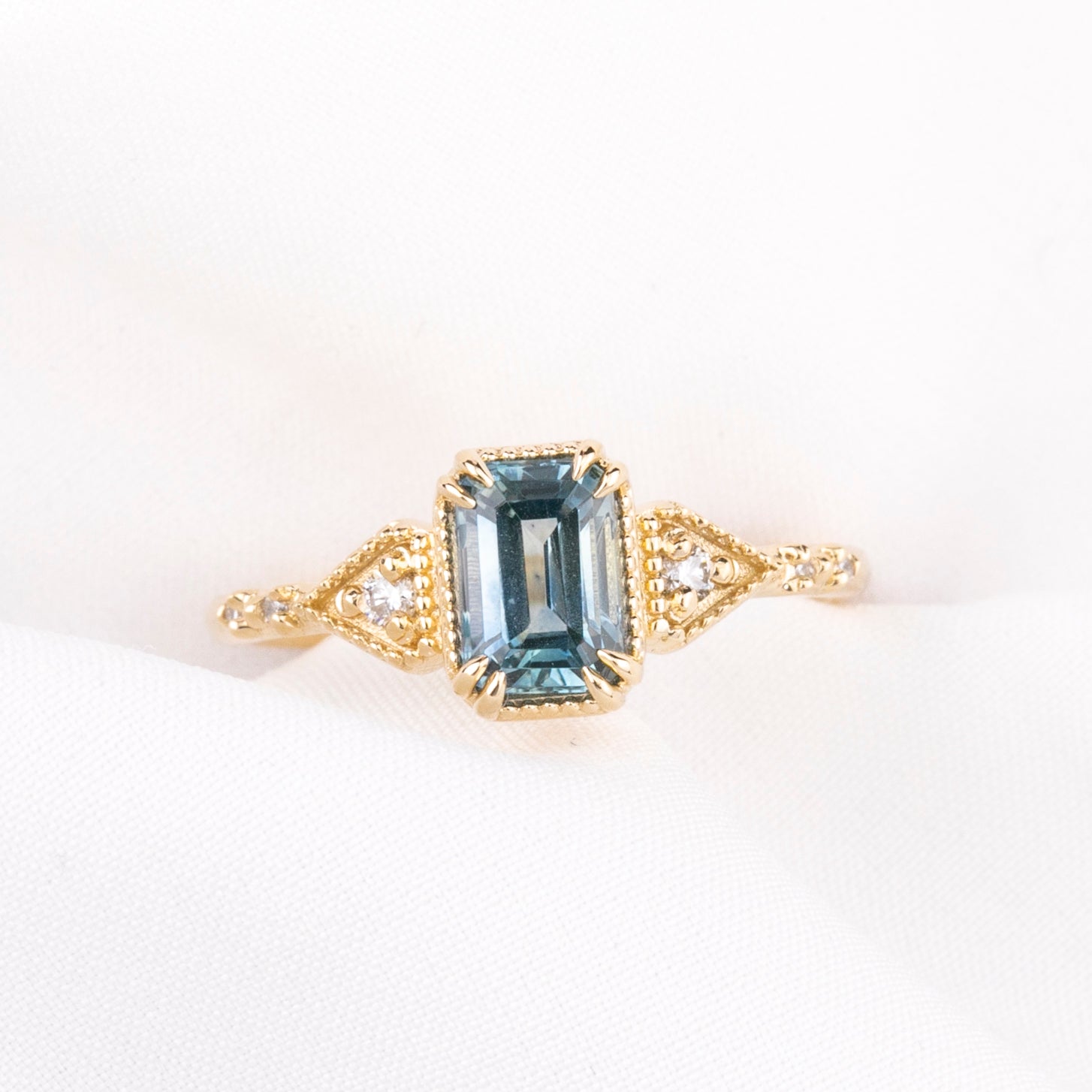 Agatha Ring, 1.38ct Light Blue Montana Sapphire
