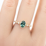 Celeste Ring, 1.03ct Queensland Sapphire, oval shape gemstone
