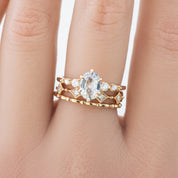 Estel Fleur Ring, 1.62ct Unheated Sapphire, oval shape gemstone