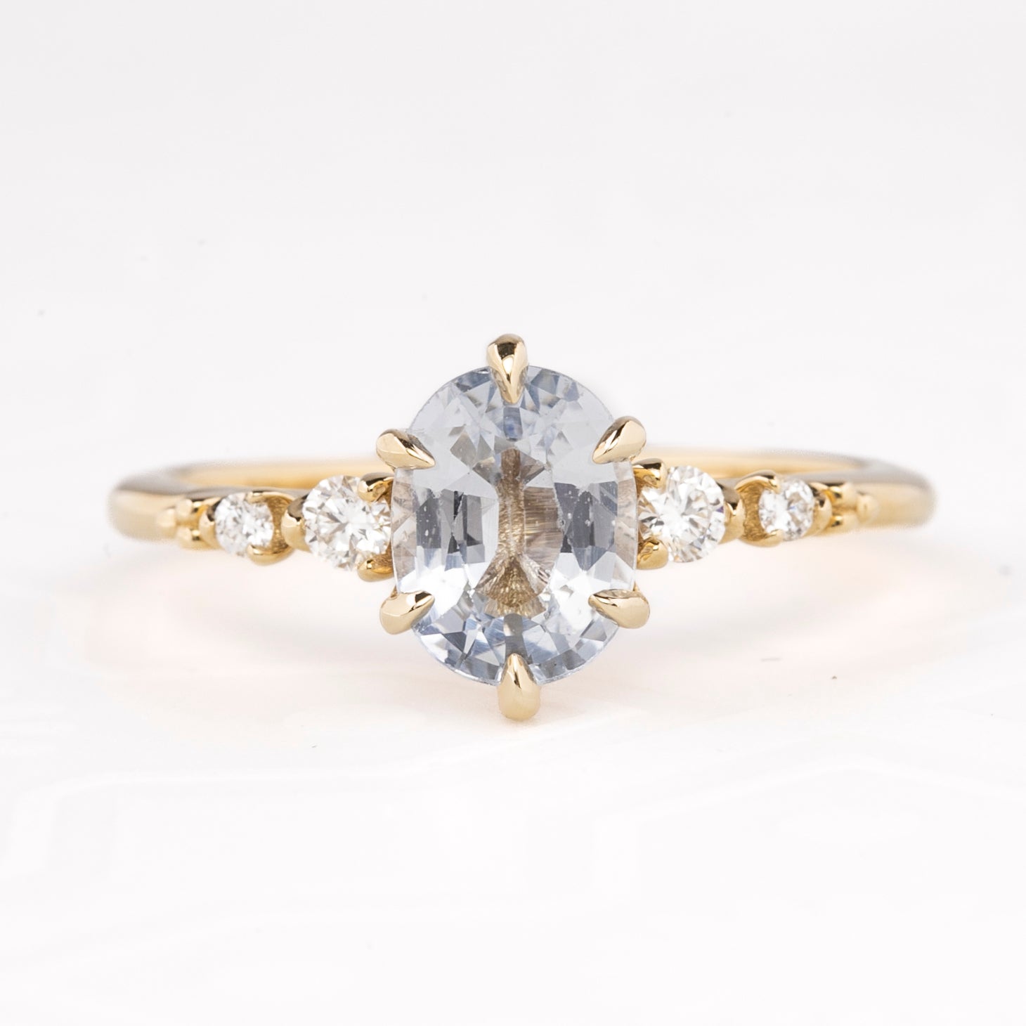 Estel Fleur Ring, 1.62ct Unheated Sapphire, oval shape gemstone