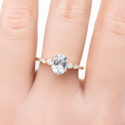 Estel Fleur Ring, 1.62ct Unheated Sapphire, oval shape gemstone