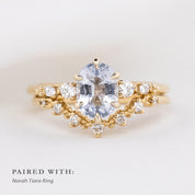 Estel Fleur Ring, 1.62ct Unheated Sapphire, oval shape gemstone