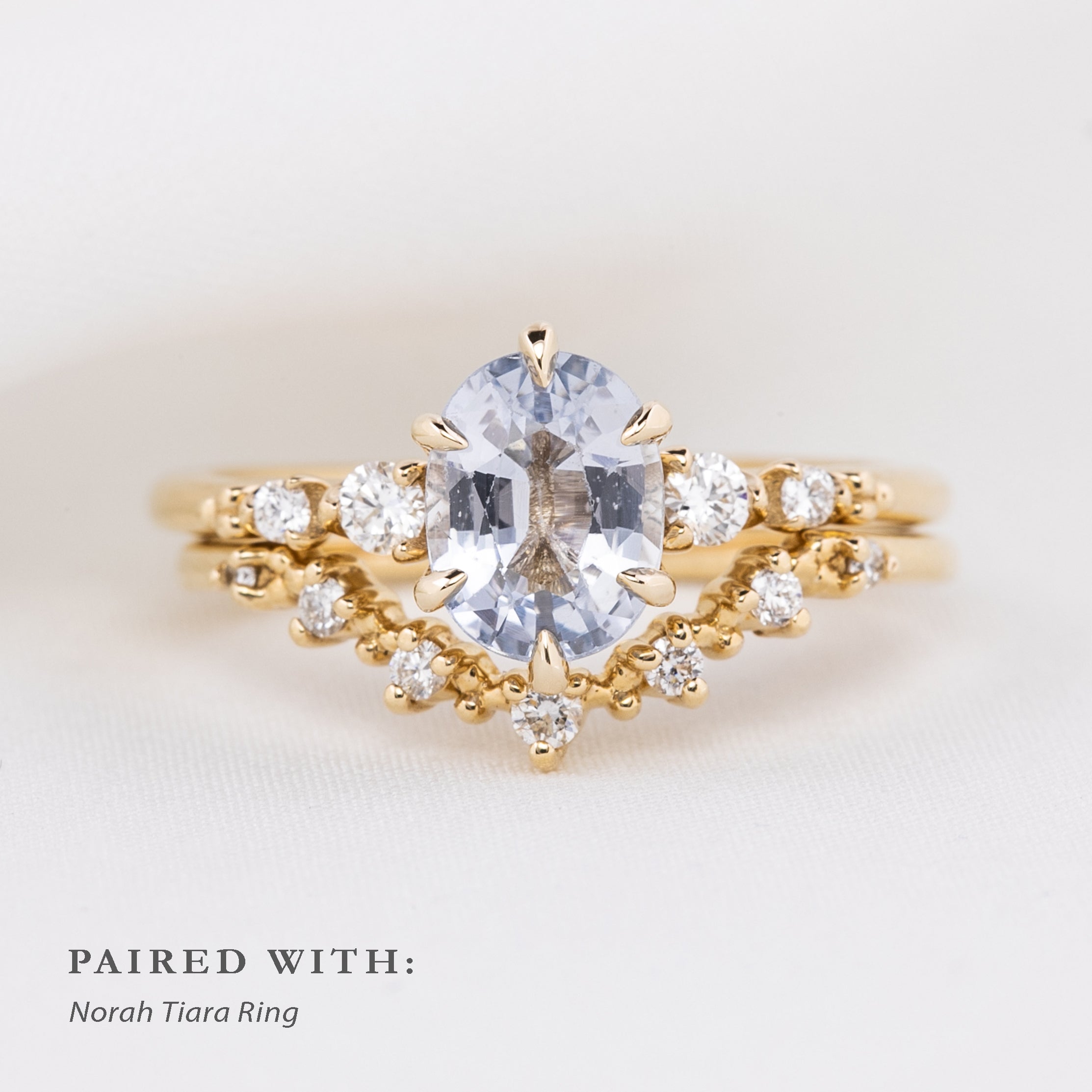 Estel Fleur Ring, 1.62ct Unheated Sapphire, oval shape gemstone