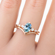 Estel Fleur Ring, 1.05ct Montana Sapphire, oval shape gemstone