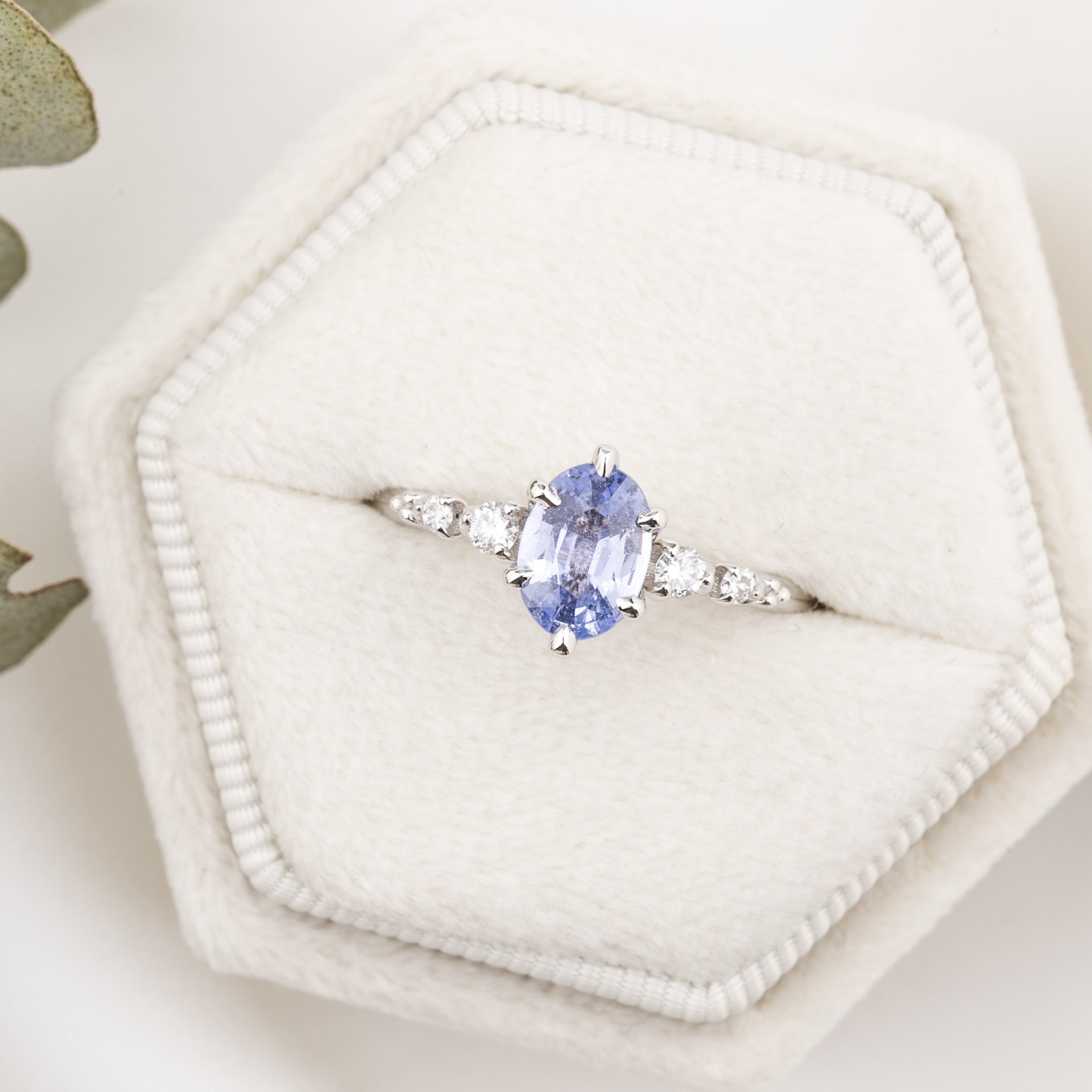 Estel Fleur Ring, 1.1ct Unheated Sapphire, oval shape gemstone