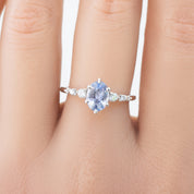 Estel Fleur Ring, 1.1ct Unheated Sapphire, oval shape gemstone