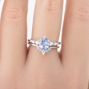 Estel Fleur Ring, 1.1ct Unheated Sapphire, oval shape gemstone