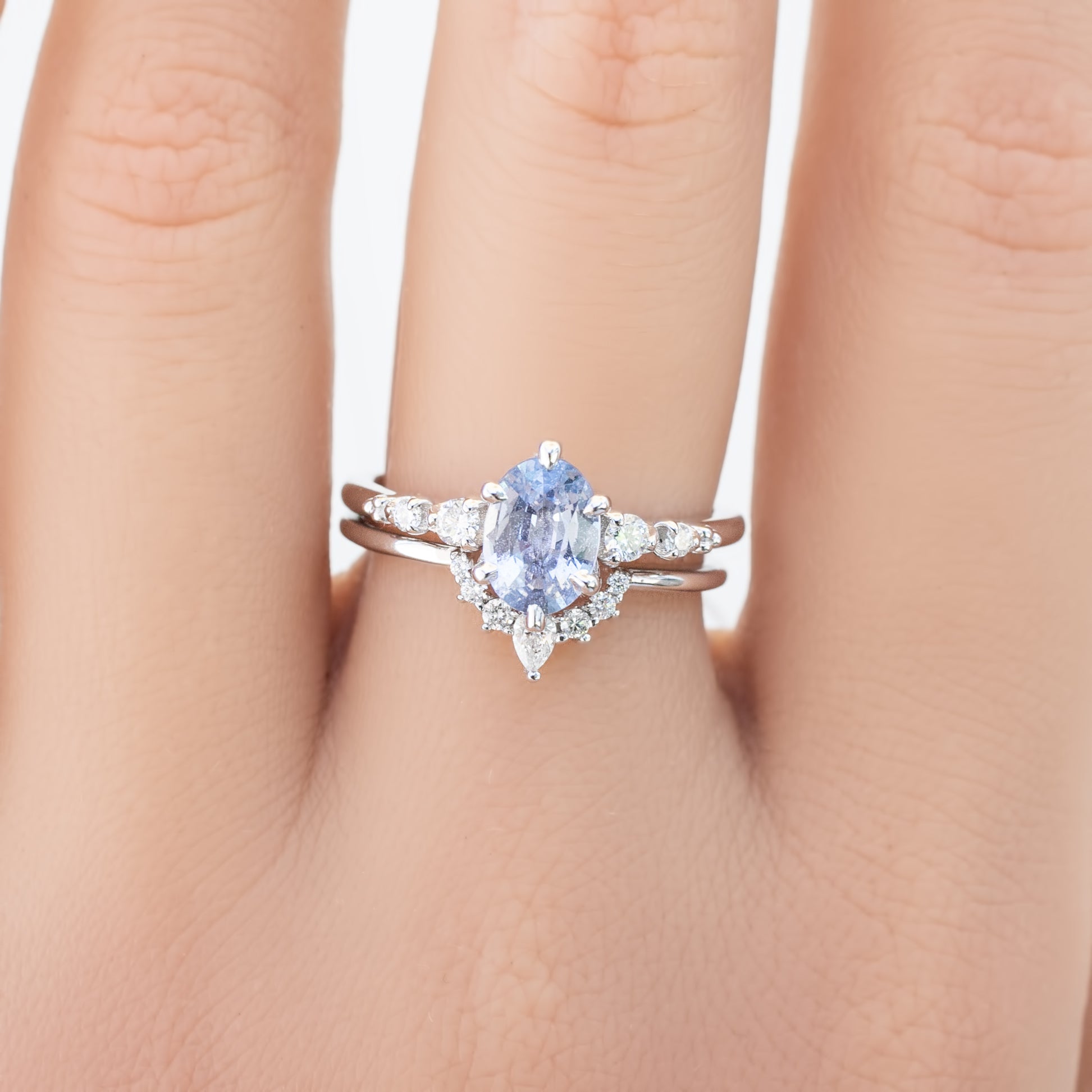 Estel Fleur Ring, 1.1ct Unheated Sapphire, oval shape gemstone